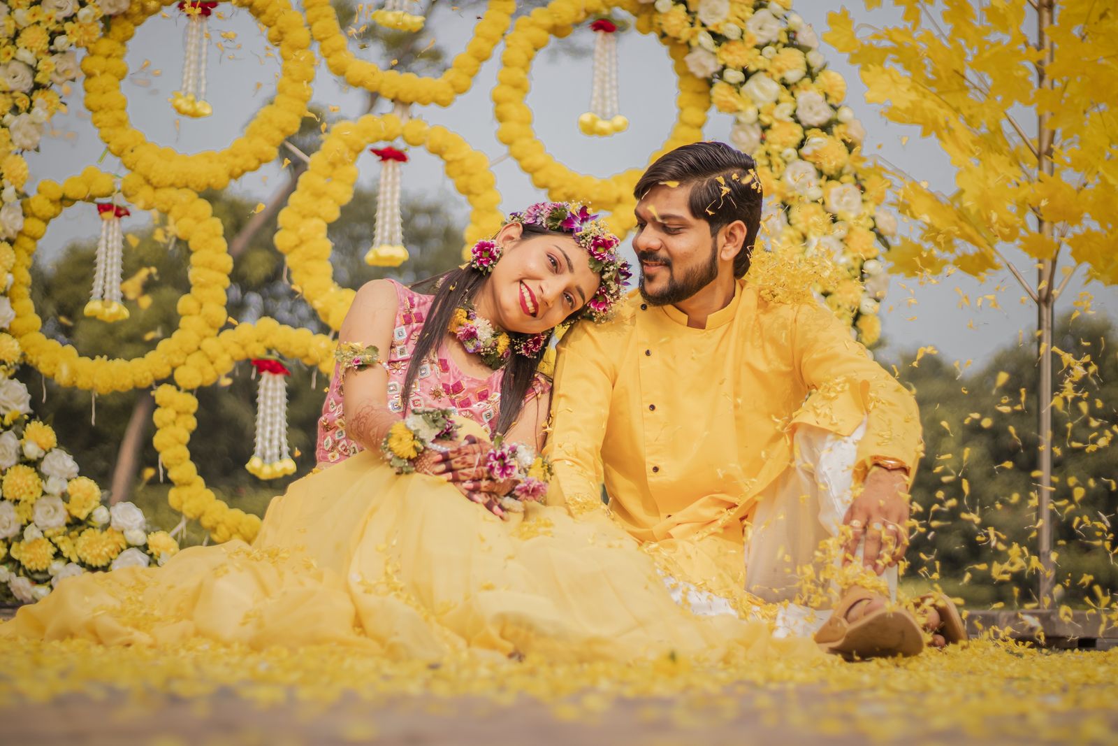 Bride and groom in a relaxed candid embrace during their celebration